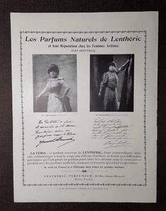 1938 LENTHERIC PERFUME Magazine AD~1905 Repro.~AMELIE BEAURY-SAUREL~Juana Romani - Picture 1 of 4