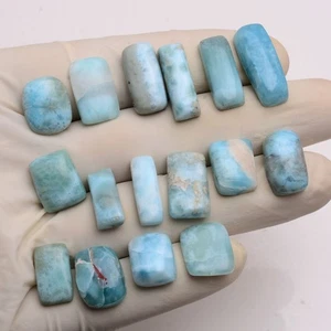 16 Stck. Natürlicher Larimar Unbehandelt 13 mm-22 mm Cabochon Lose Edelstein Großhandel Posten - Bild 1 von 8