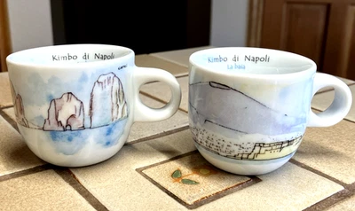 brigitte morel for kimbo di napoli la baia set of 2 espresso cups - Image 1 of 4