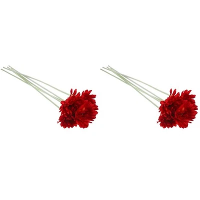  2 Pack Kunstblumen Köpfe Künstliche Rot Blumenköpfe Hochzeitsfeierdekoration - Bild 1 von 4