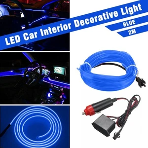 Tira de ambiente decorativa LED para interiores de automóviles lámpara azul claro decoración de 6,5 pies - Imagen 1 de 12