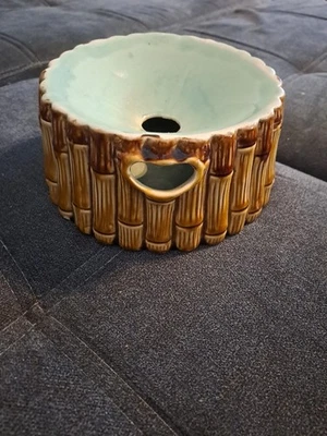 Rare Ancien Crachoir Faience Céramique Choisy Le Roi 19eme Modèle Bambou  - Photo 1/4