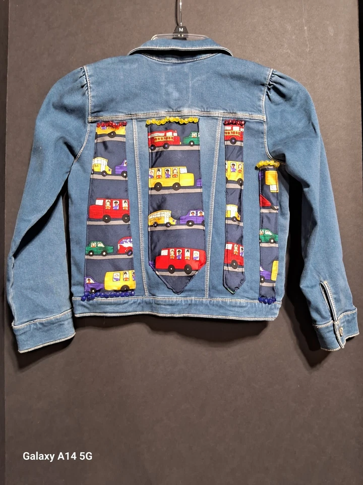 Jacket Gymboree Youth Girls S Blue Denim   Decorated With A Tie  - Image 1 of 4