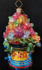 SELTENE CHRISTOPHER RADKO BEWÄSSERUNGSDOSE VOLL BLUMEN ORNAMENT KEINE BOX - Bild 1 von 3