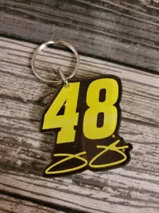 Jimmie Johnson 2018 Wincraft #48 Signature/Car Number Key Ring Mirrored (E) - Picture 1 of 2
