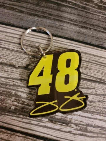 Jimmie Johnson 2018 Wincraft #48 Signature/Car Number Key Ring Mirrored (E) Cover