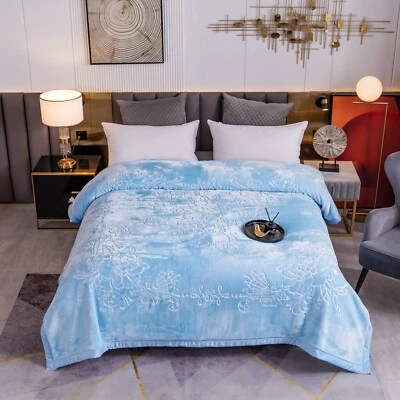 Manta polar tamaño king, manta visón coreano pesado, 12 libras, 2 capas, suave y cálida Foto 1 de 4