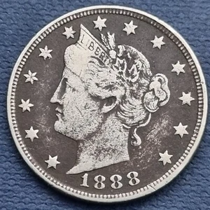 1888 Liberty Head Nickel 5c Better Grade VF Dark #58403 - Picture 1 of 2