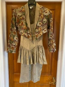 Blondie and Me Vintage Gold Dress Floral Jacket Size US 5 UK 8 10 - Picture 1 of 8