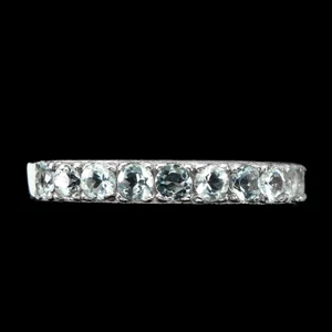 Anillo De Plata 925 Con Piedra Preciosa De Acuamarina Redonda De 2.5mm Joyería 7 - Imagen 1 de 10