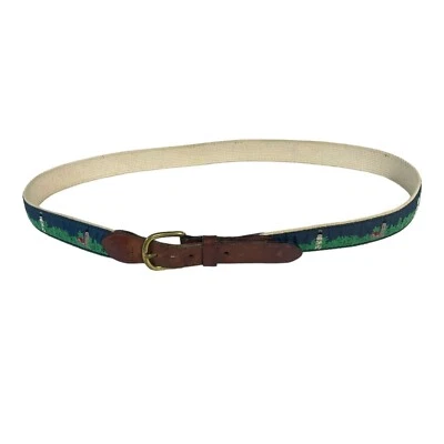 Leather Man Ltd. Top Grain Leather Belt Lighthouse  Handmade In Essex CT 42" - Image 1 of 4