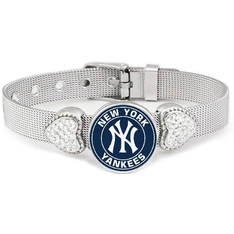 Special New York Yankees Women's Adjust. Silver Bracelet w Gift Pkg D26 Cover