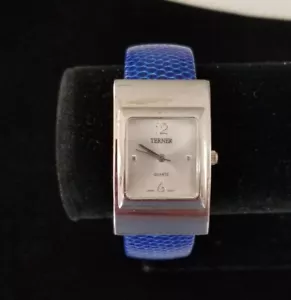 Bijoux Terner Silver Tone Cuff/Bangle Watch Blue Snake Arms 6"-7" New Battery - Picture 1 of 4