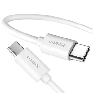 Overtime Cavo di Ricarica USB C a C 10ft, Portatile e Affidabile - Bianco - Foto 1 di 9