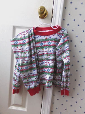 Vtg HANNA ANDERSSON Christmas Pajamas 5 Boys Girls Size 110 Xmas SNOWMAN WINTER - Image 1 of 4