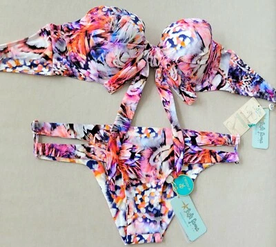 Luli Fama Cienfuegos Bandeau Top (L) & Reversible Open Side Moderate Bottom (XL) - Image 1 of 4