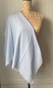 Ladies/Mens Fine Cashmere Pashmina Scarf, Shawl Handmade in Nepal Baby Blue - Picture 1 of 7