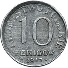Königreich Polen Królestwo Polskie 10 Pfennig Fenig 1917 F - Schrift ist randnah