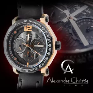 Alexandre Christie 6373BF Damen Sport Armbanduhr 37 mm VX3J Etui Lederarmband - Bild 1 von 8