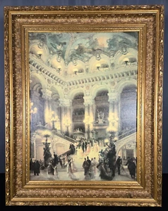 El Pasillo de la Ópera Jean Beraud pintura réplica enmarcada, Garnier Paris - Imagen 1 de 11