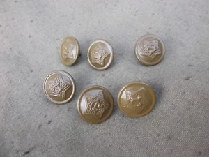 6 x ORIGINAL 14 mm Soviet green uniform buttons, model 1941, post 1950 made - Picture 1 of 4
