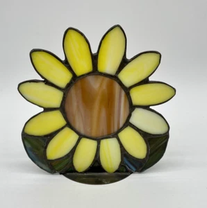 Stained Glass Sunflower Floral Tealight Candle Holder Sun Catcher  Cottagecore - Picture 1 of 8