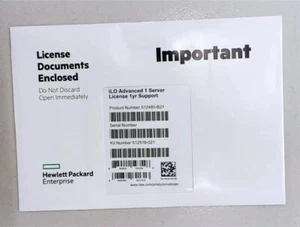 iLO5| iLO4| iLO3| iLO2 Advanced 1yr Support 512485-B21 - Picture 1 of 3