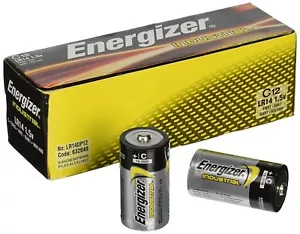 12 Batterie alcaline Energizer Industrial C (EN93, LR14) - Foto 1 di 1