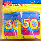 Mini-Flagbanner 50   Party  4 mtr   Mini Wimpel rechteckig  7 cm   Neu