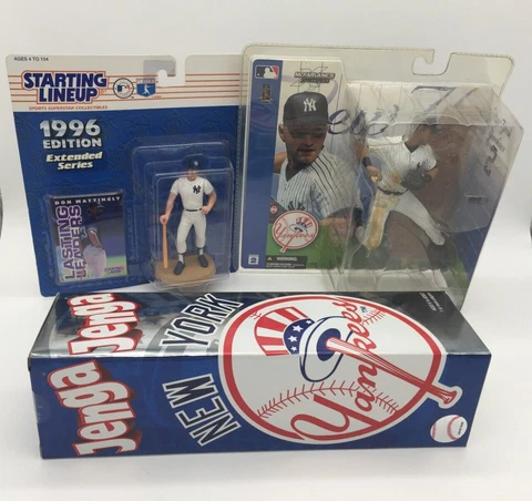 Lot of (3), New York Yankees Collectables, Deter, Mattingly, Jenga Game, MLB Cover