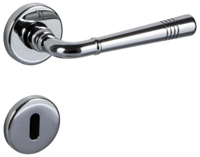 Maniglia Cromo Lucido Rosetta porta interna Lady per Camera Argento - Immagine 1 di 4