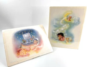 NOS Nursery Prints Sandman/Sleeping/Stars/Night Brite Music 9x12 Pair - Picture 1 of 9