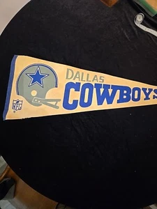 Dallas Cowboys anni 60 casco doppio bar pennant vintage 30" NFL - Foto 1 di 16