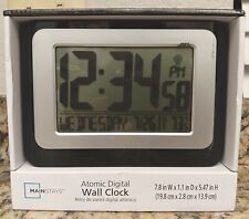 Mainstays Digital Atomic Wall Desk Clock Calendar Weekday Alarm Temperature New