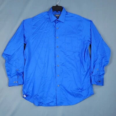 Camisa Kenneth Cole Reaction Para Hombre Calce Regular Abotonada Manga Larga Azul Talla XL Foto 1 de 4
