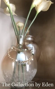 Charter Club Necklace- Gold Green Amber & White Charm Bead & Pearl Long or Short - Picture 1 of 12