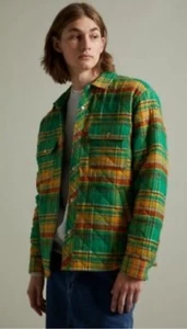BDG Urban Outfitters Mens Quilted Flannel Shirt Shacket Jacket Snap Pockets M - Picture 1 of 8