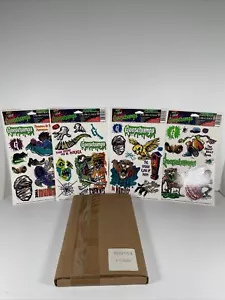 Vintage 1996 Goosebumps Window Clings Case Of 24 RL Stine Halloween NOS 4 Styles - Picture 1 of 12