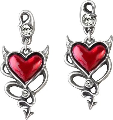 Alchemy Gothic Ohrstecker-Set Damen Devil Heart Studs Standard Standard - Bild 1 von 4