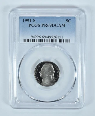 1991-S Jefferson Nickel PR69 DCAM PCGS Blue Label *4960 - Image 1 of 4