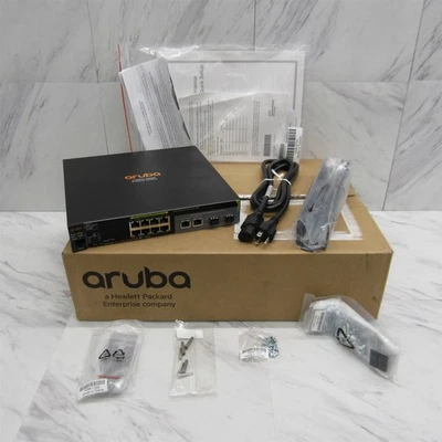 HP Aruba 2530-8 PoE+ 8-Port Rack Mount Fast Ethernet Network Switch JL070A Ears - Image 1 of 4