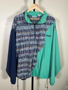Greg Norman Vintage Blue Green Abstract UNLV Rebels 1/4 Zip Pullover Jacket XL - Picture 1 of 11