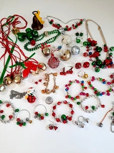Christmas Bell Lot Bells & Jewelry 35 Pieces Necklaces Bracelets Earrings - Picture 1 of 14