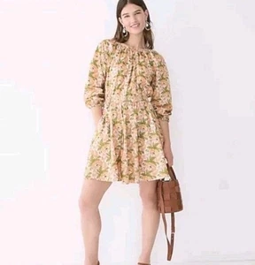 J. Crew x Liberty Smocked Waist Mini Dress Women's XL Butterfield Poppy Pockets - Picture 1 of 10