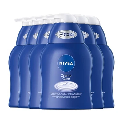 NIVEA Flüssigseife Creme Care Pflegeseife mild Duft der NIVEA Creme 6 x 250ml - Bild 1 von 3