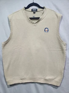 Longaberger Golfschläger bestickt Ashworth adretter Pullover beige Weste Large  - Bild 1 von 6