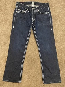 True Religion Jeans 34x32 Bobby Big QT Dark Blue - Picture 1 of 9