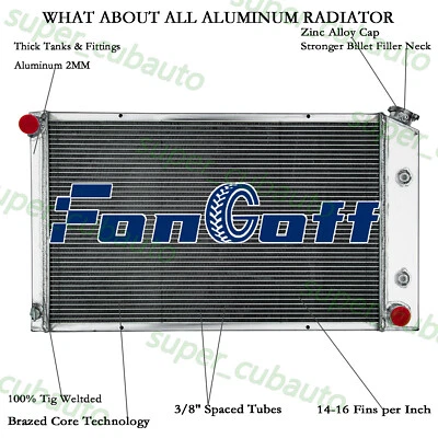 3 Rows Aluminum Radiator For 1989-1996 Chevrolet Corvette 5.7L V8 AT & MT 1992 - Image 1 of 4