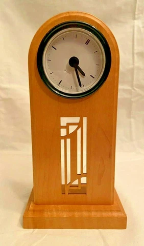 MODERN ARCH CLOCK MAPLE HARD WOOD AMERIGO BY LASERCRAFT NEW IN ORIGINAL GIFT BOX Cover
