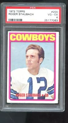 1972 Topps #200 Roger Staubach ROOKIE RC PSA 4 Graded Football Card NFL Cowboys - Image 1 of 2